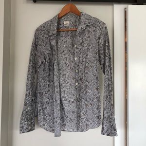 Black and white paisley print blouse